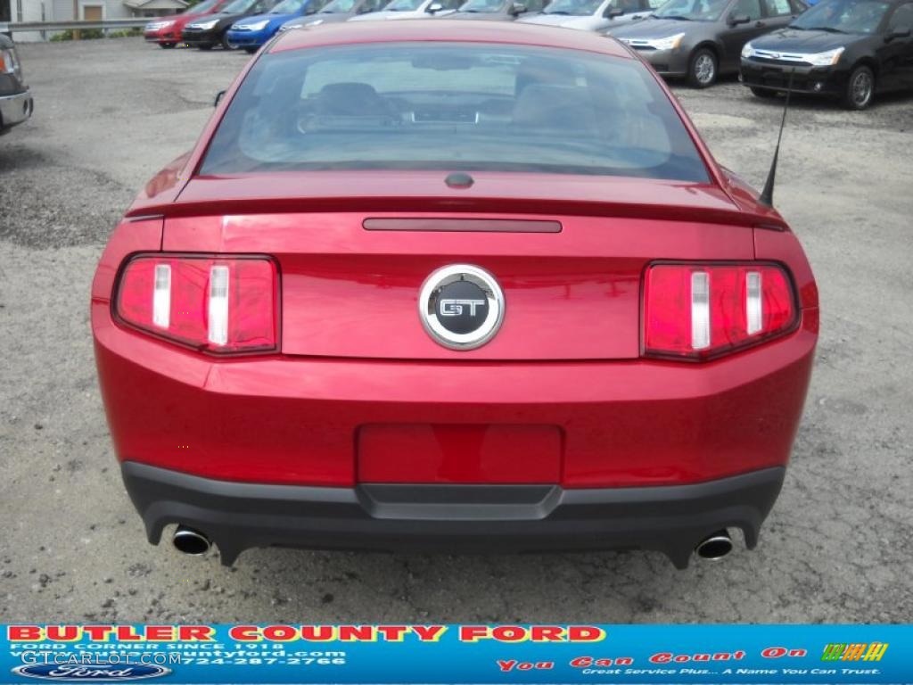 2011 Mustang GT Premium Coupe - Red Candy Metallic / Charcoal Black/Cashmere photo #4