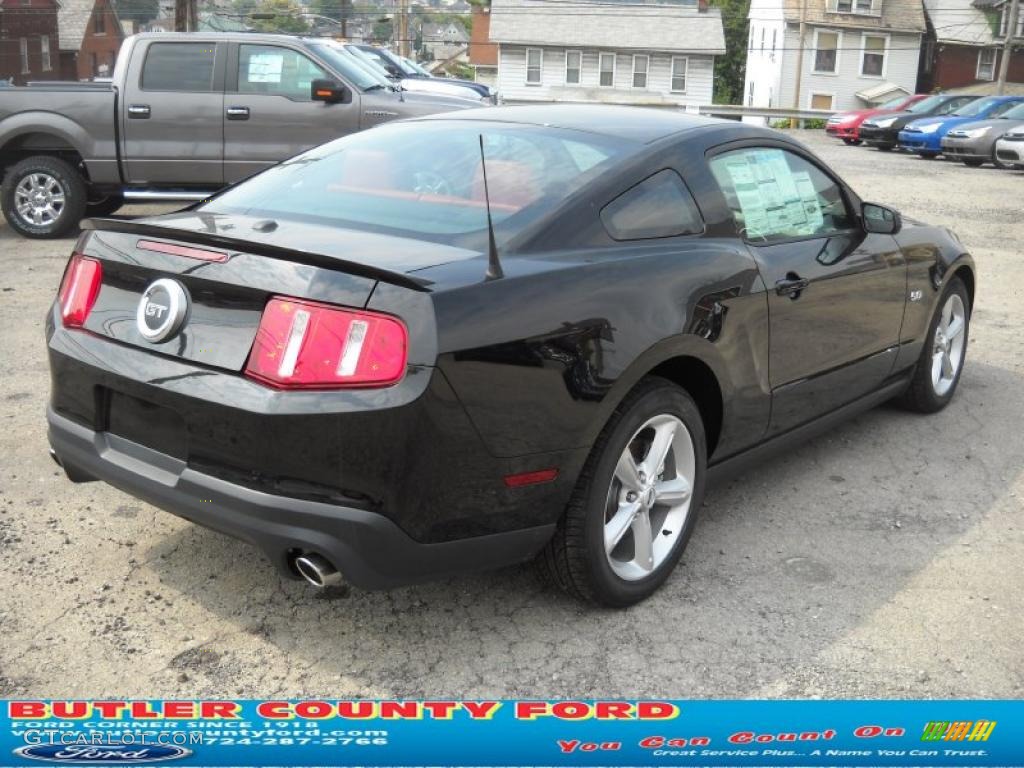 2011 Mustang GT Premium Coupe - Ebony Black / Brick Red/Cashmere photo #3