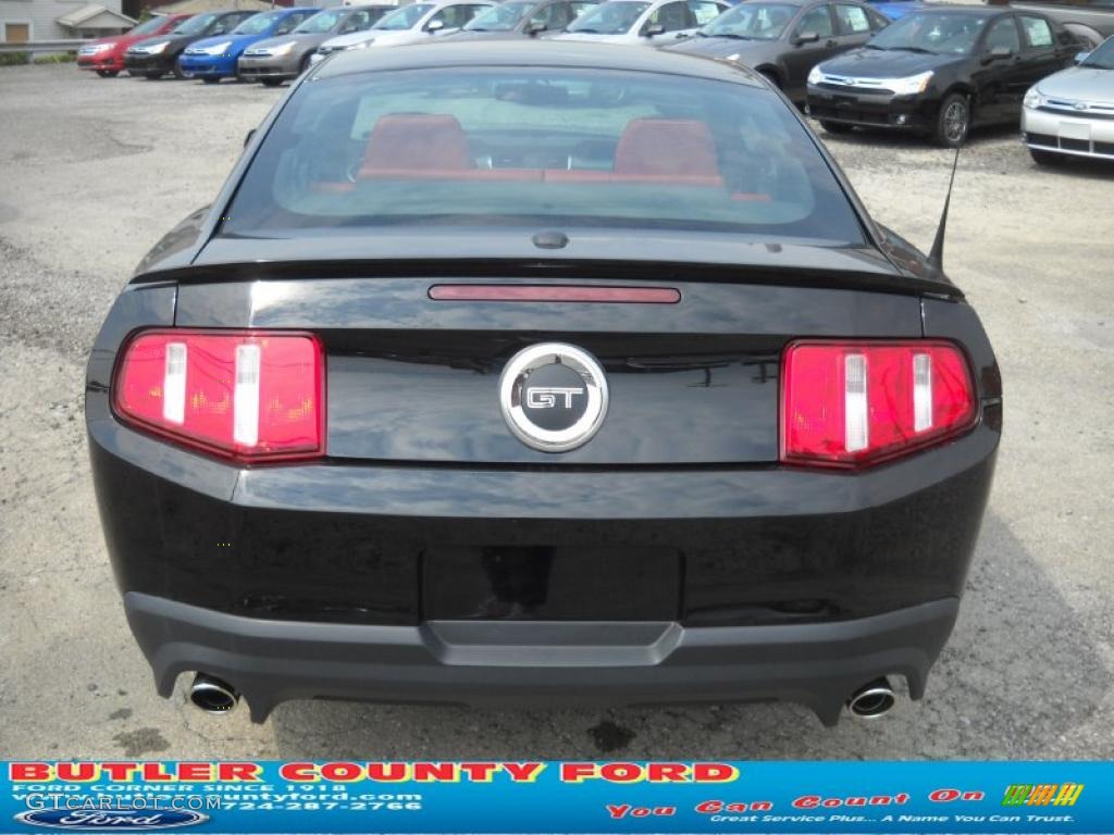 2011 Mustang GT Premium Coupe - Ebony Black / Brick Red/Cashmere photo #4