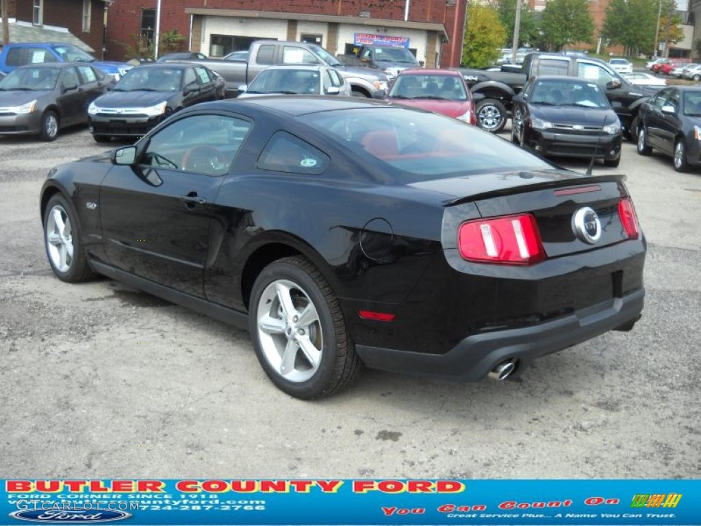 2011 Mustang GT Premium Coupe - Ebony Black / Brick Red/Cashmere photo #5