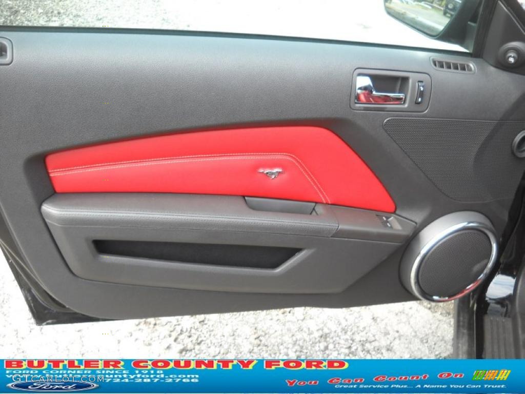 2011 Mustang GT Premium Coupe - Ebony Black / Brick Red/Cashmere photo #7