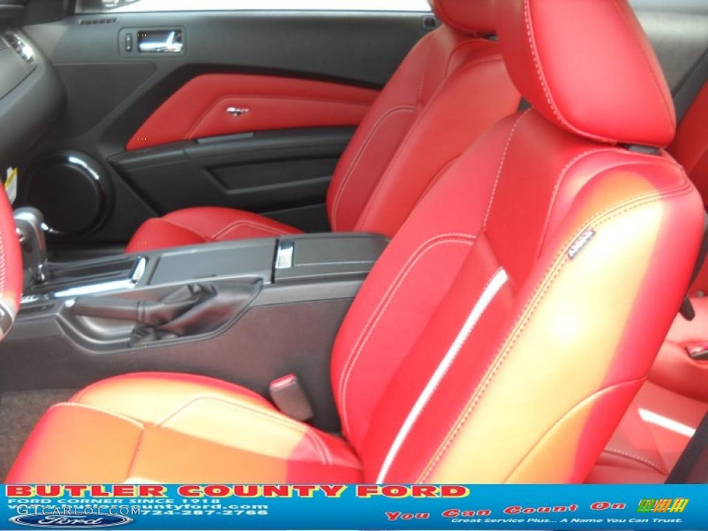 2011 Mustang GT Premium Coupe - Ebony Black / Brick Red/Cashmere photo #9