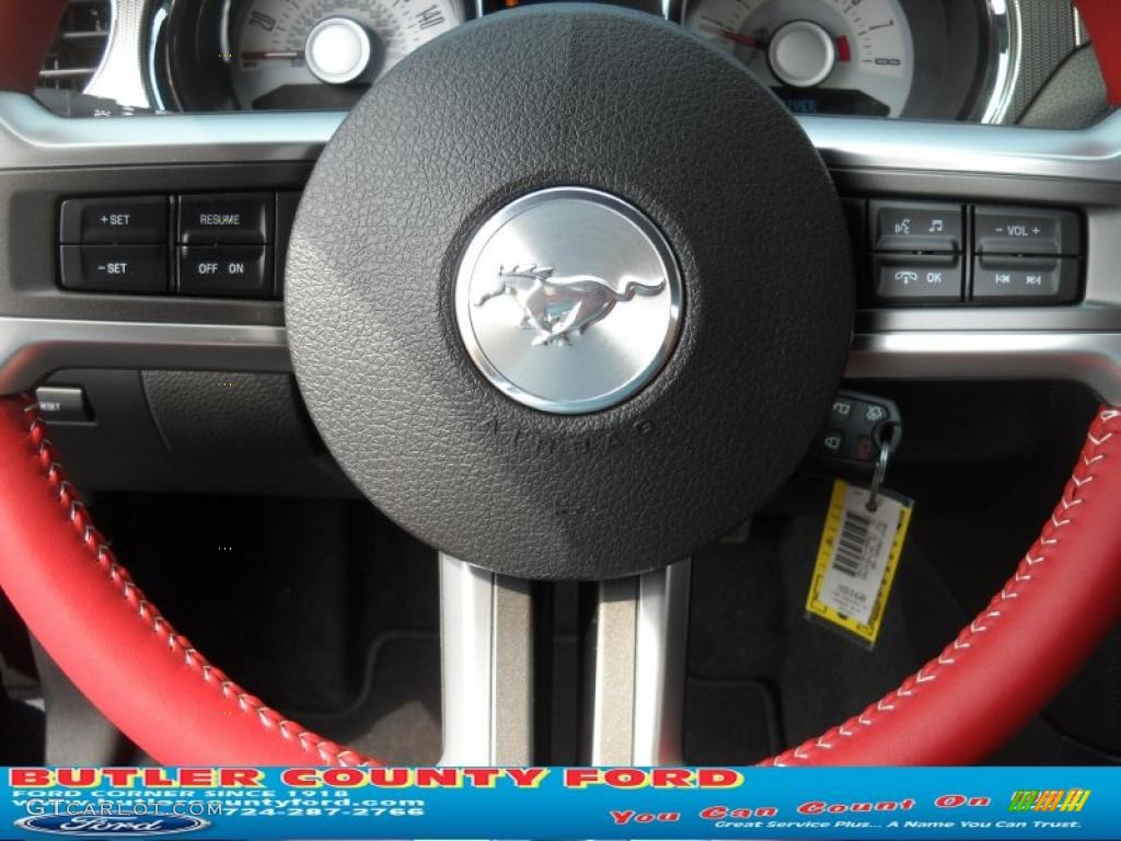 2011 Mustang GT Premium Coupe - Ebony Black / Brick Red/Cashmere photo #24