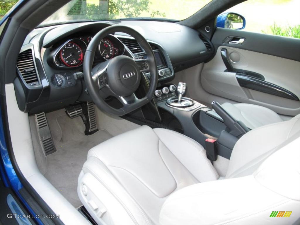 Fine Nappa Limestone Grey Leather Interior 2009 Audi R8 5.2 FSI quattro Photo #37003481
