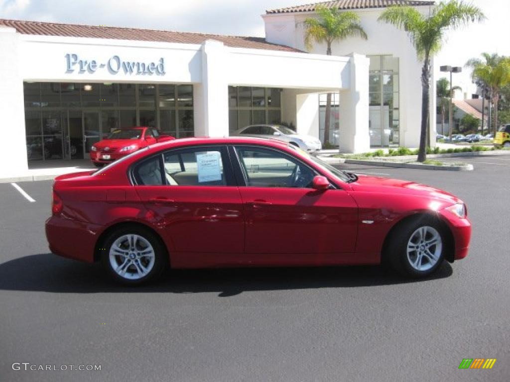 2008 3 Series 328i Sedan - Crimson Red / Beige Dakota Leather photo #3