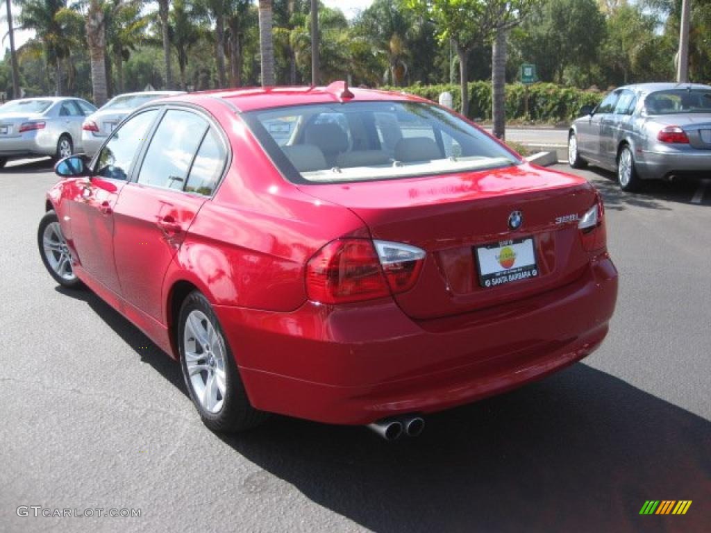 2008 3 Series 328i Sedan - Crimson Red / Beige Dakota Leather photo #4