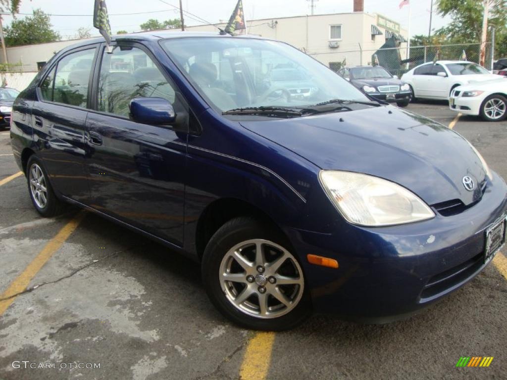 2002 Prius Hybrid - Brilliant Blue Pearl / Gray photo #2