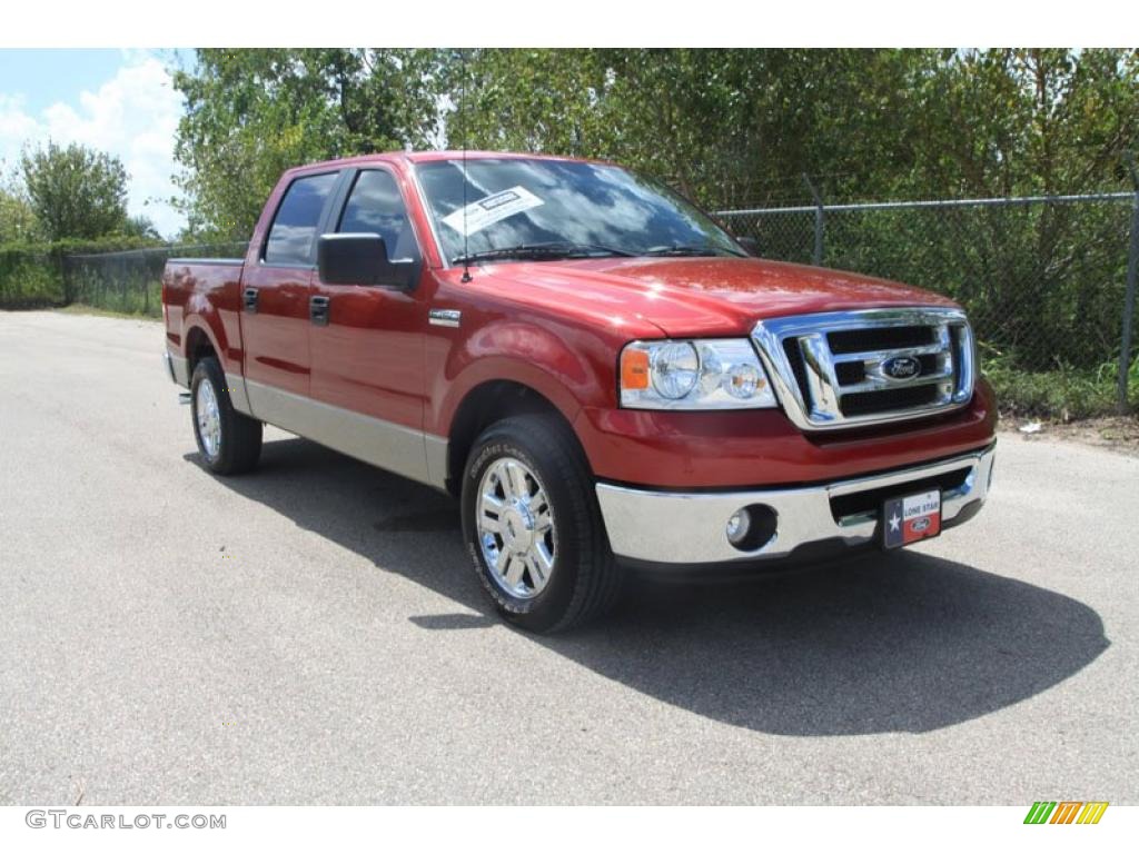 2008 F150 XLT SuperCrew - Redfire Metallic / Tan photo #1