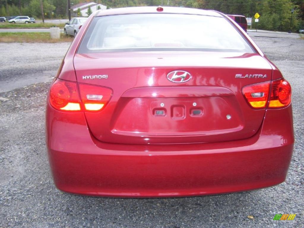 2009 Elantra GLS Sedan - Apple Red Pearl / Beige photo #6