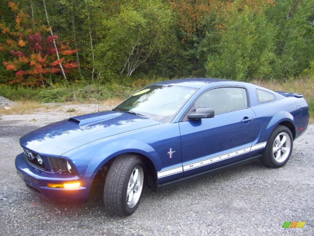 2007 Mustang V6 Premium Coupe - Vista Blue Metallic / Dark Charcoal photo #1