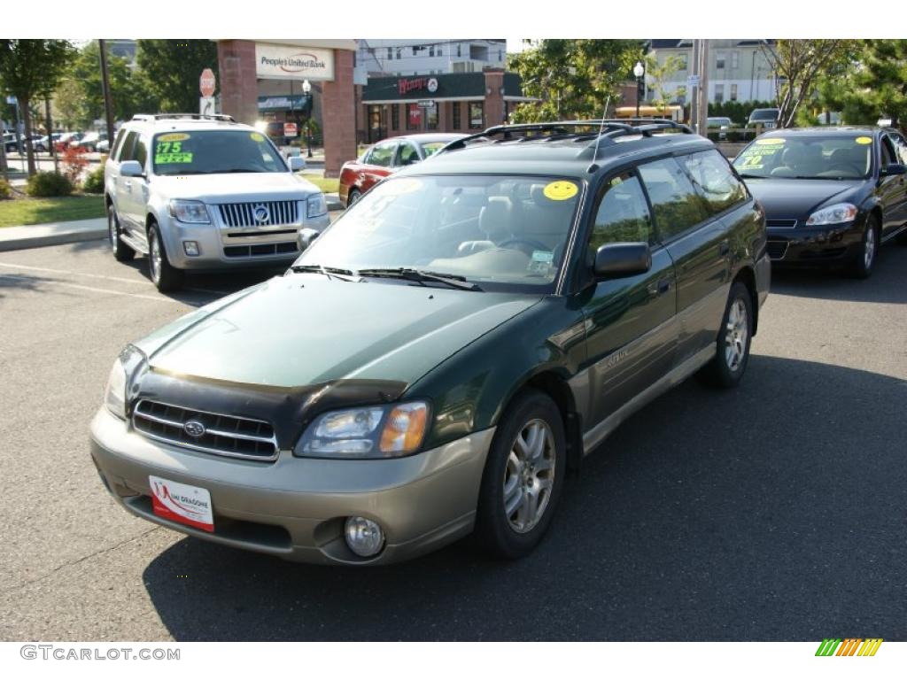 2001 Outback Limited Wagon - Timberline Green Metallic / Beige photo #1
