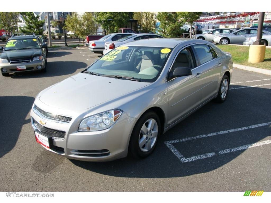 2008 Malibu LS Sedan - Silverstone Metallic / Cocoa/Cashmere Beige photo #1