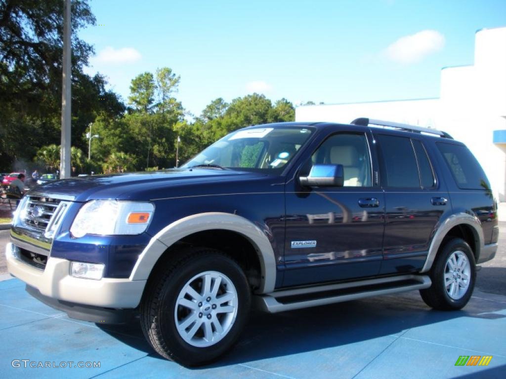 2007 Explorer Eddie Bauer - Dark Blue Pearl Metallic / Camel photo #1