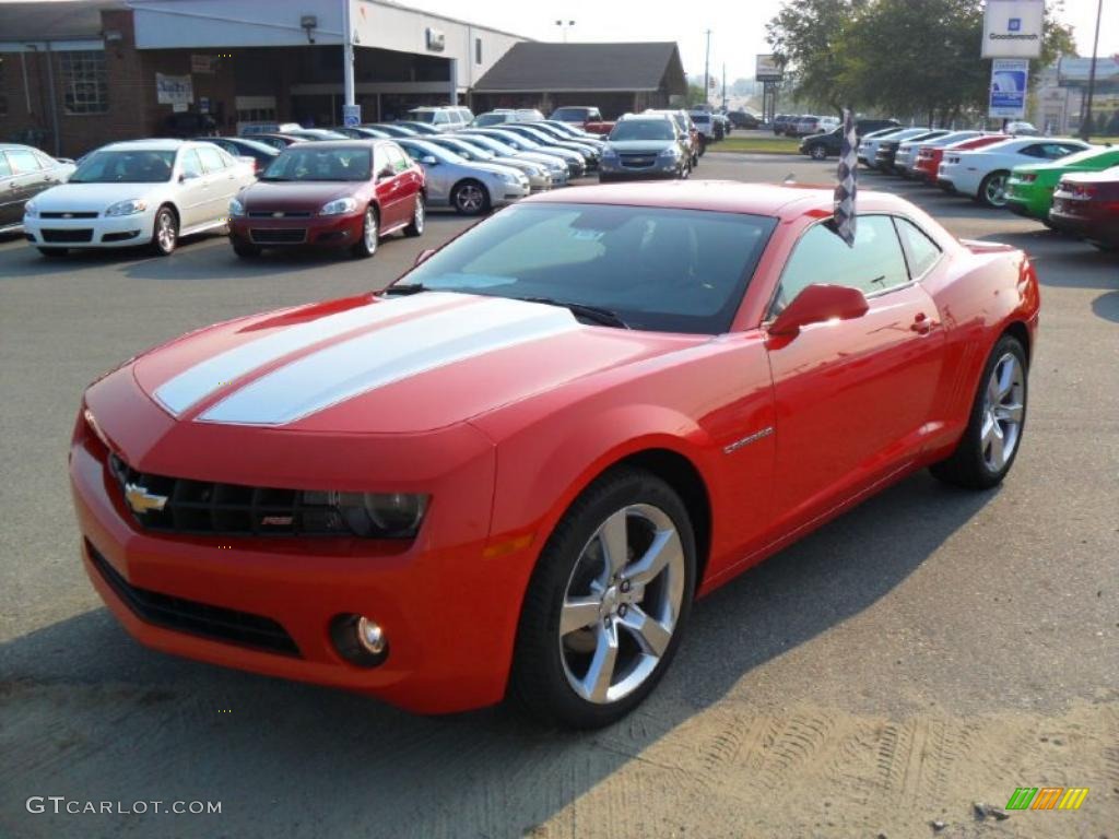 2011 Camaro LT/RS Coupe - Inferno Orange Metallic / Black photo #1