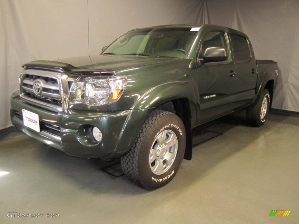 2009 Tacoma V6 TRD Double Cab 4x4 - Timberland Green Mica / Graphite Gray photo #1