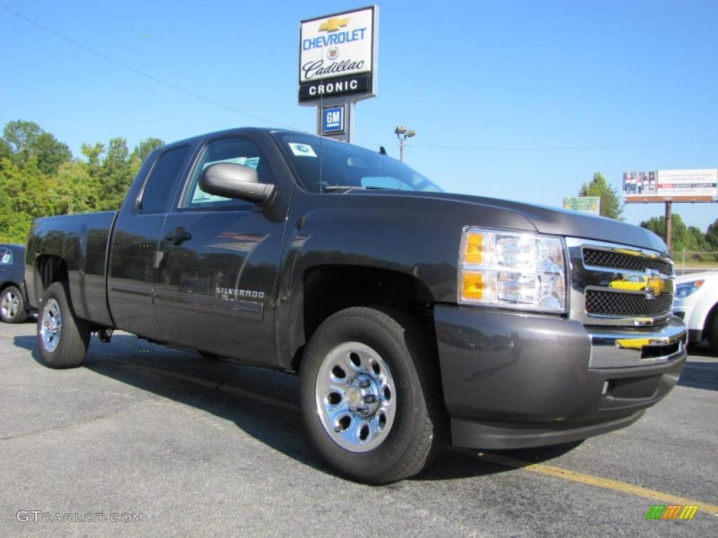 2011 Silverado 1500 LS Extended Cab - Taupe Gray Metallic / Dark Titanium photo #1