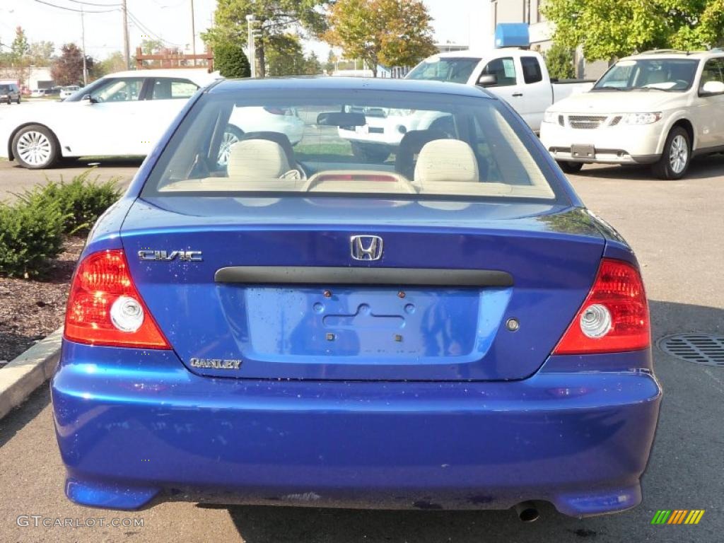 2004 Civic Value Package Coupe - Fiji Blue Pearl / Ivory Beige photo #6