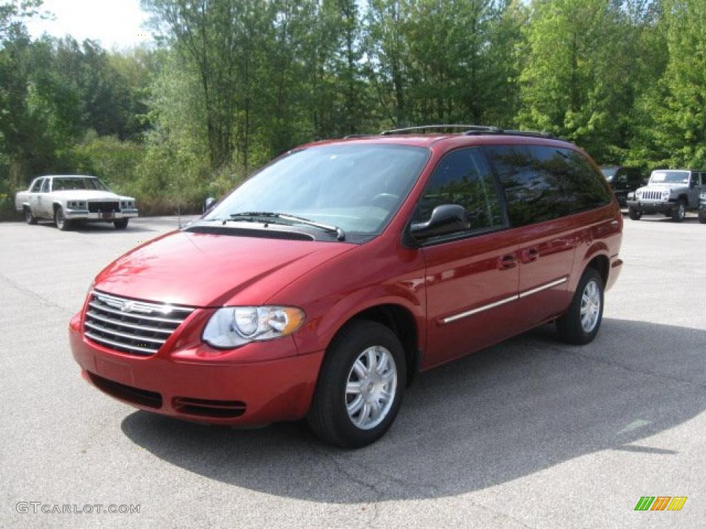 2007 Town & Country Touring - Inferno Red Crystal Pearl / Dark Khaki/Light Graystone photo #1