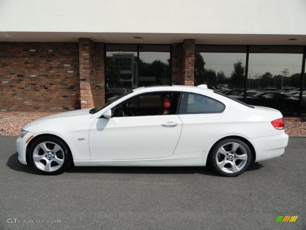 2007 3 Series 328i Coupe - Alpine White / Coral Red/Black photo #3