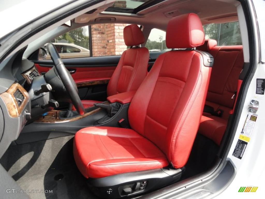 2007 3 Series 328i Coupe - Alpine White / Coral Red/Black photo #10