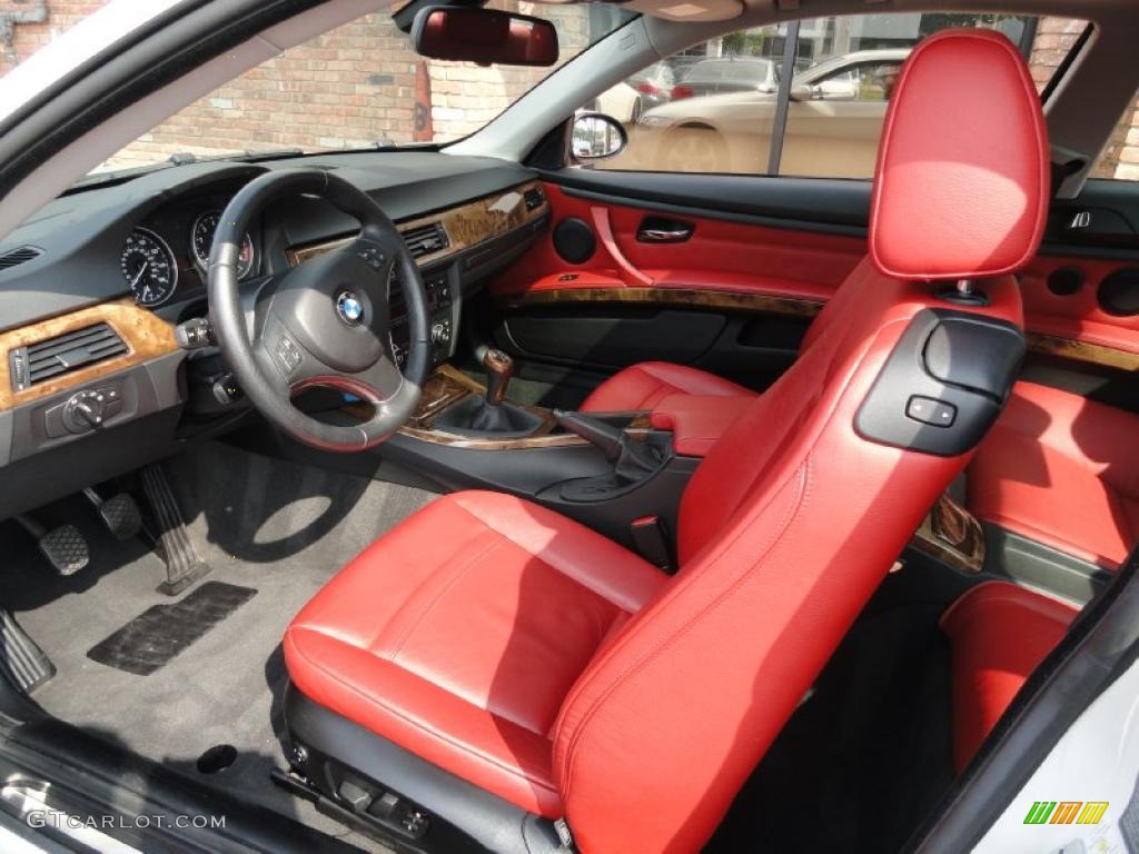 2007 3 Series 328i Coupe - Alpine White / Coral Red/Black photo #11