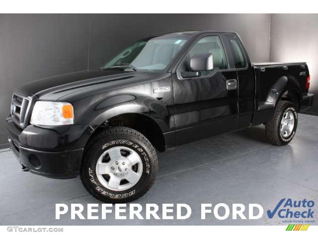 2006 F150 STX Regular Cab 4x4 - Black / Medium/Dark Flint photo #5