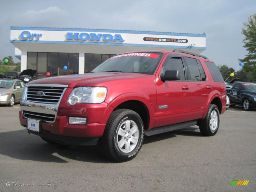 2008 Explorer XLT - Redfire Metallic / Black/Stone photo #1