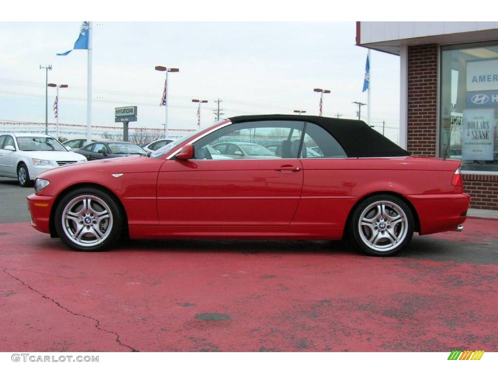 2005 3 Series 330i Convertible - Electric Red / Grey photo #2