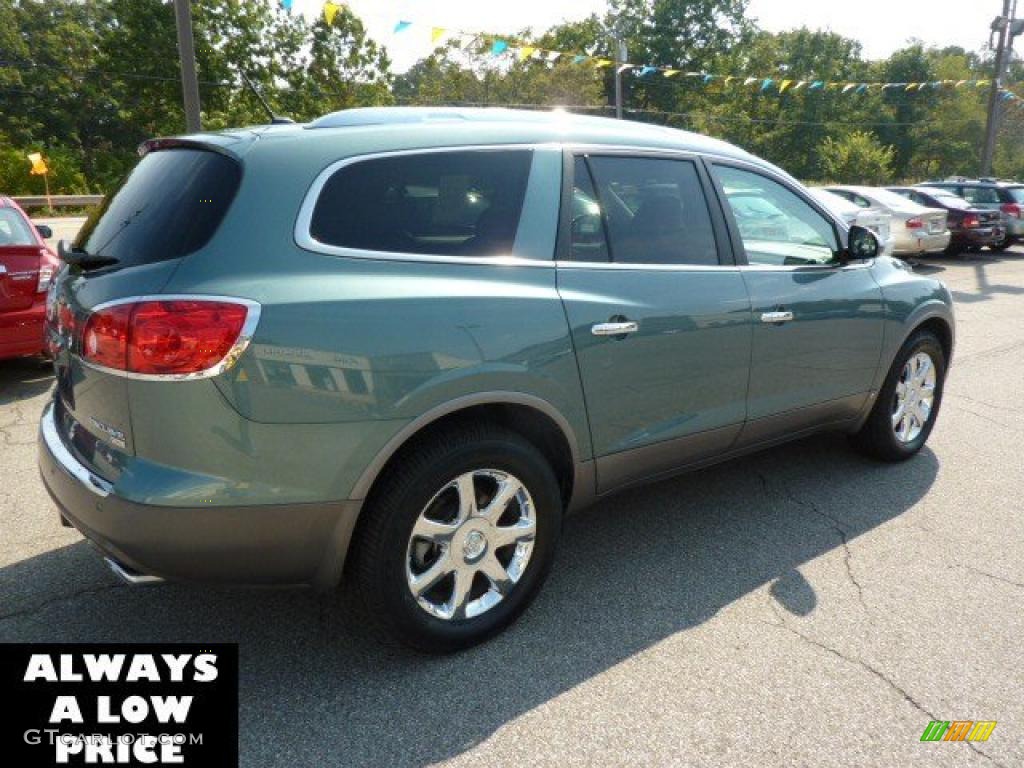 2009 Enclave CXL AWD - Silver Green Metallic / Ebony Black/Ebony photo #5