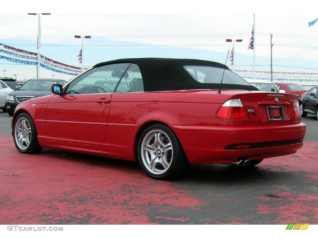 2005 3 Series 330i Convertible - Electric Red / Grey photo #3