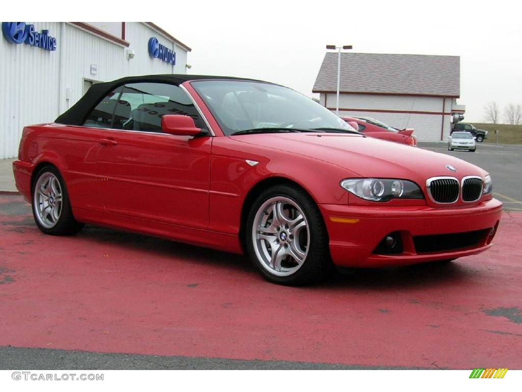 2005 3 Series 330i Convertible - Electric Red / Grey photo #7