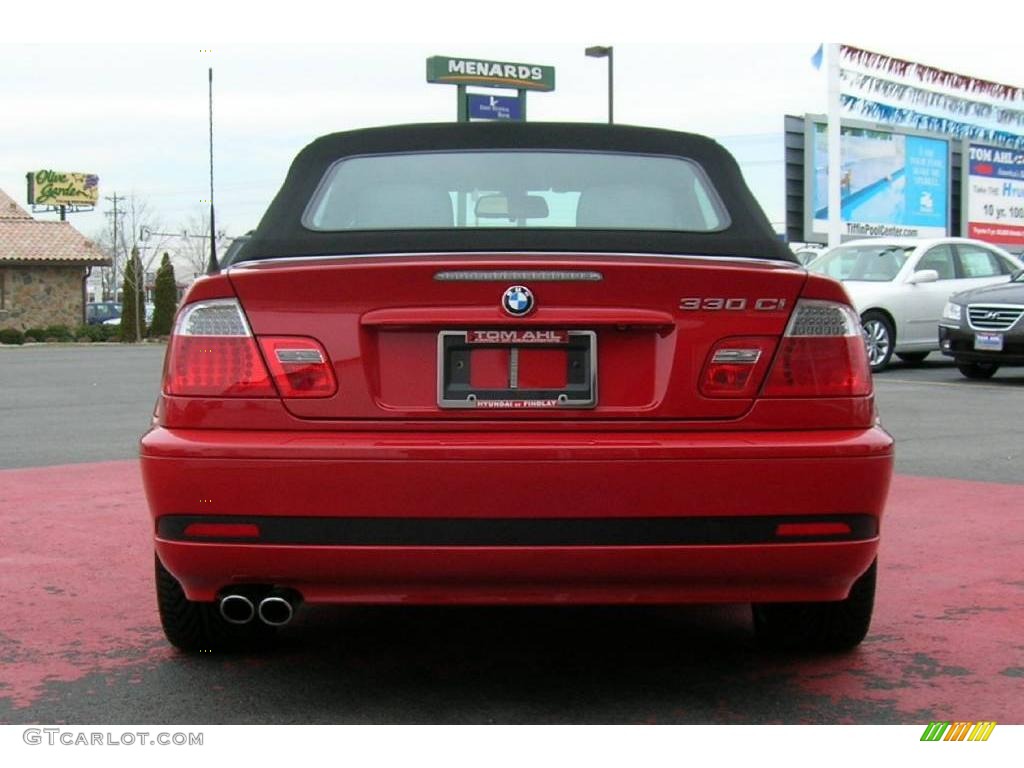 2005 3 Series 330i Convertible - Electric Red / Grey photo #11