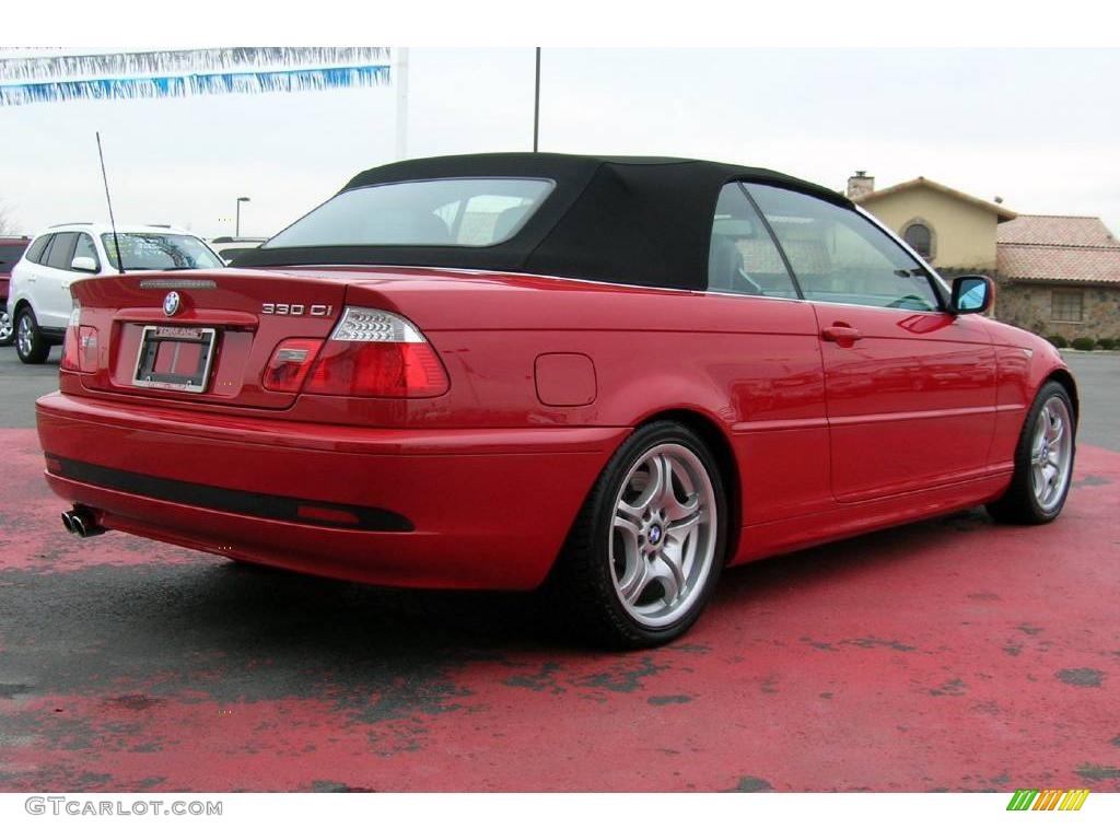 2005 3 Series 330i Convertible - Electric Red / Grey photo #12