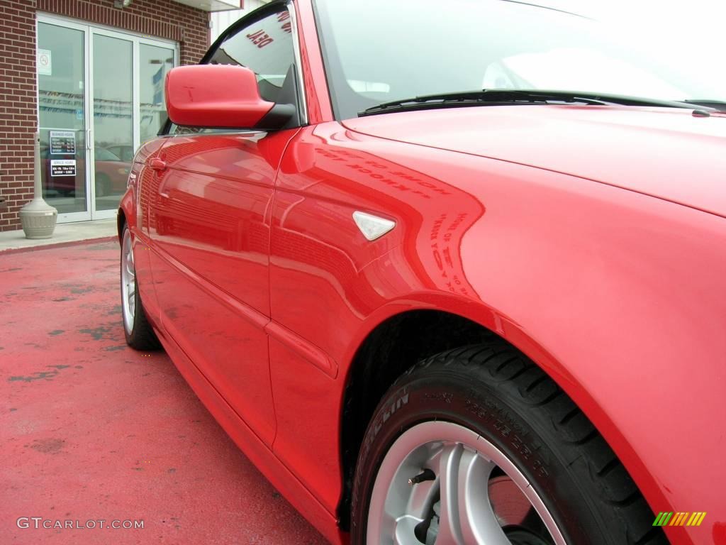 2005 3 Series 330i Convertible - Electric Red / Grey photo #14