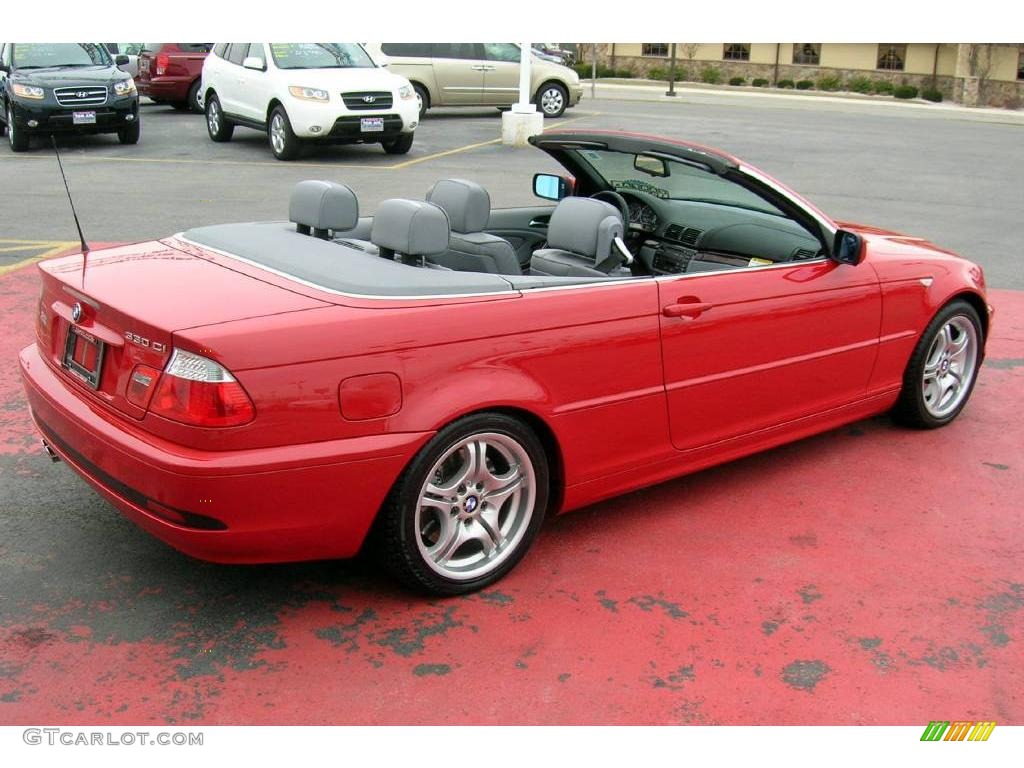 2005 3 Series 330i Convertible - Electric Red / Grey photo #15
