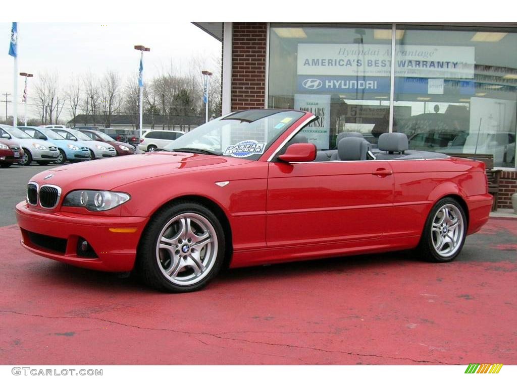 2005 3 Series 330i Convertible - Electric Red / Grey photo #16