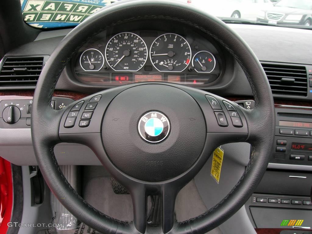 2005 3 Series 330i Convertible - Electric Red / Grey photo #20