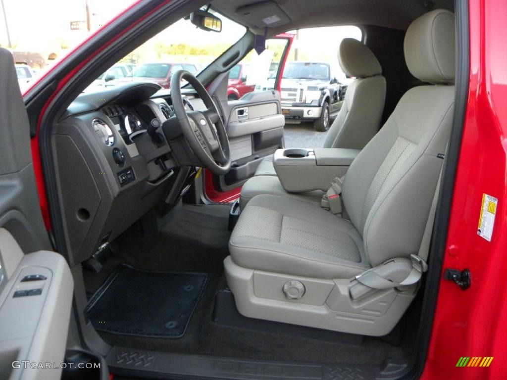 2010 F150 XLT Regular Cab - Vermillion Red / Medium Stone photo #9