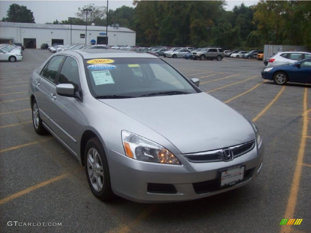 2007 Accord EX-L Sedan - Alabaster Silver Metallic / Black photo #1