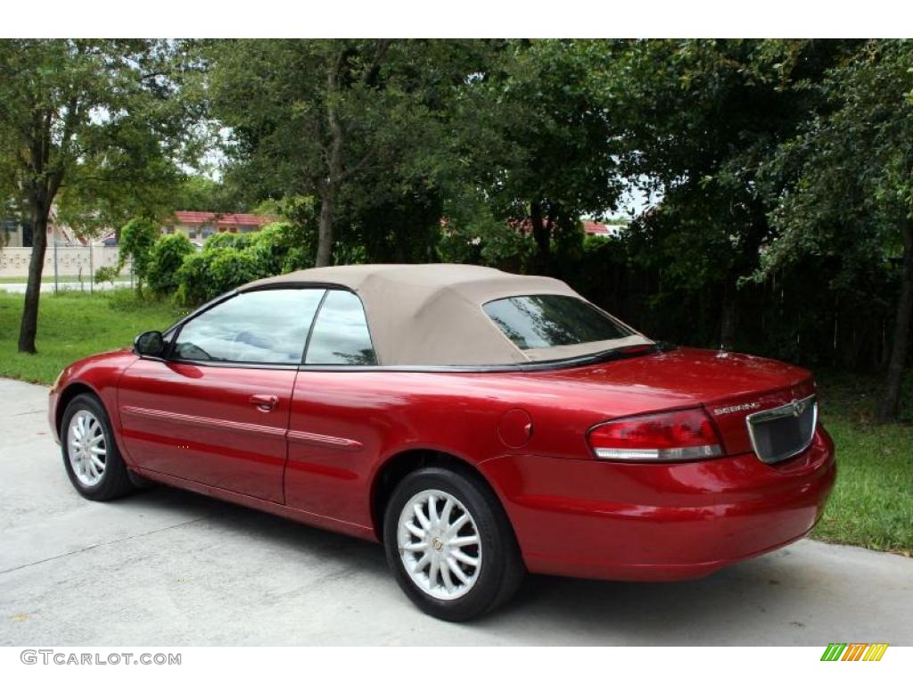 2003 Sebring LXi Convertible - Inferno Red Tinted Pearl / Taupe photo #5