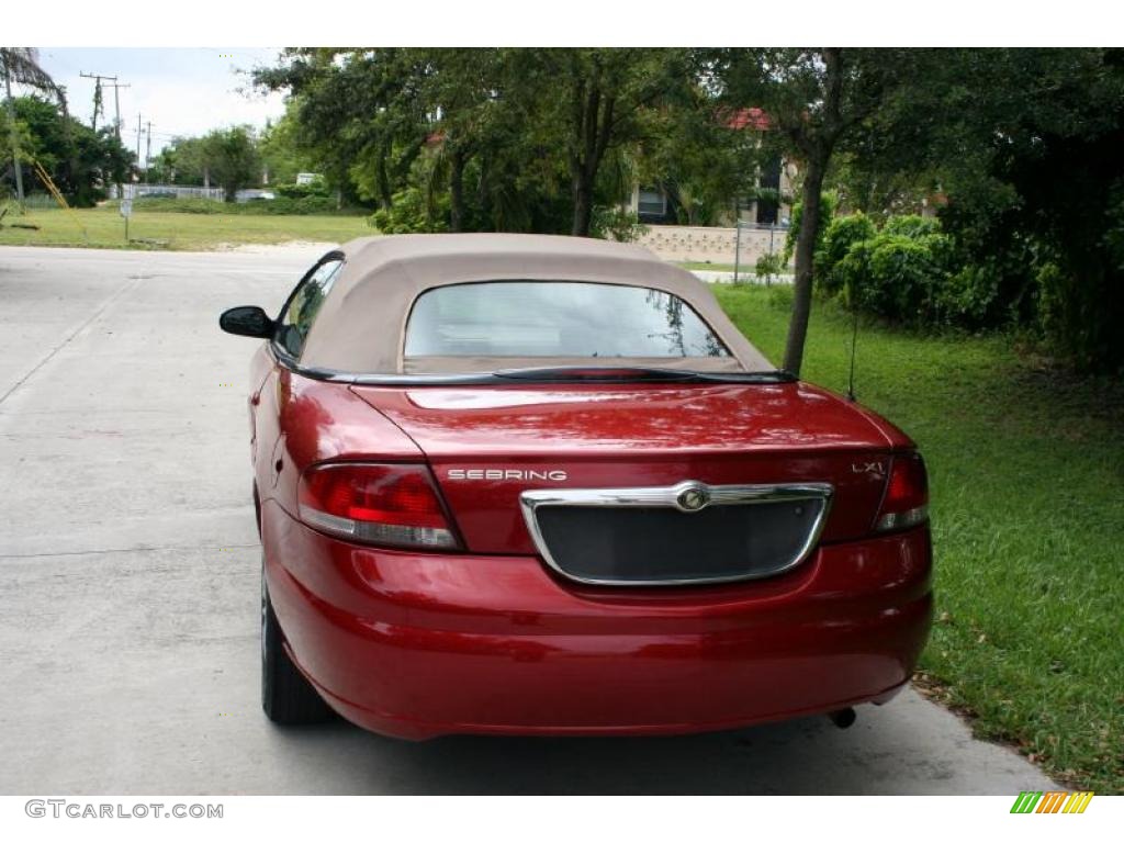 2003 Sebring LXi Convertible - Inferno Red Tinted Pearl / Taupe photo #7