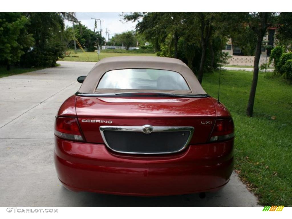 2003 Sebring LXi Convertible - Inferno Red Tinted Pearl / Taupe photo #8