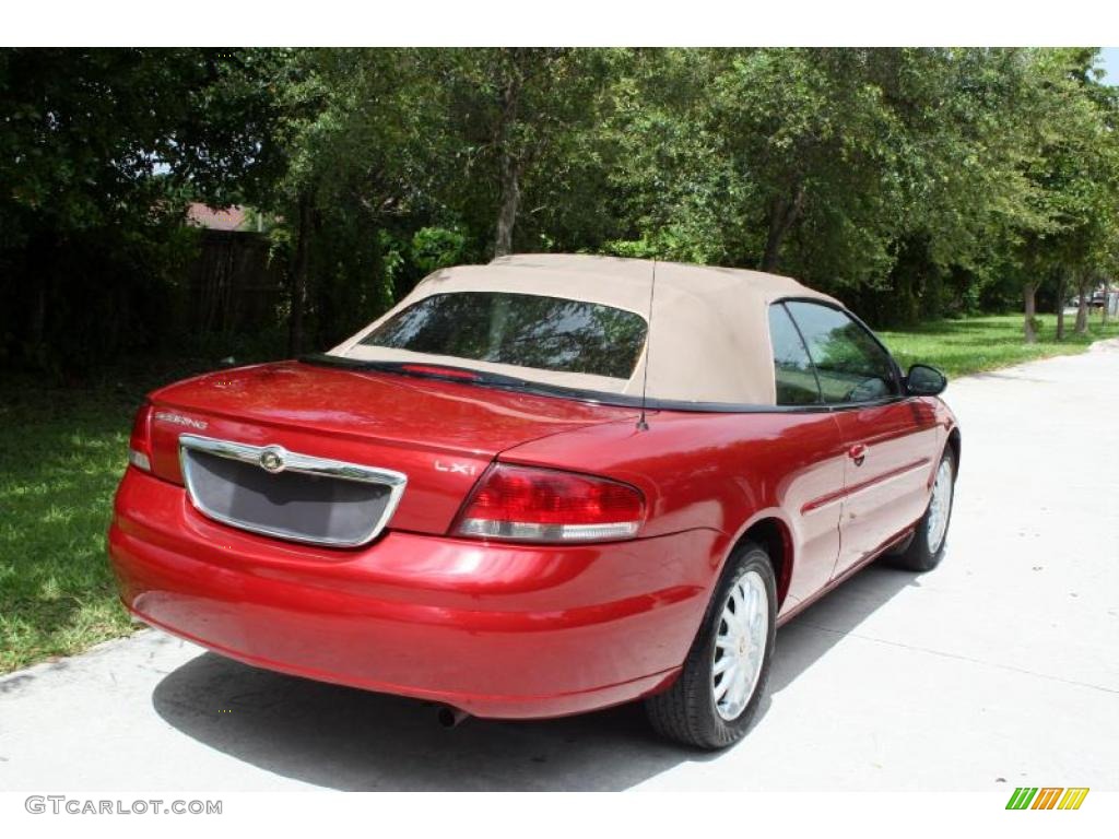 2003 Sebring LXi Convertible - Inferno Red Tinted Pearl / Taupe photo #9