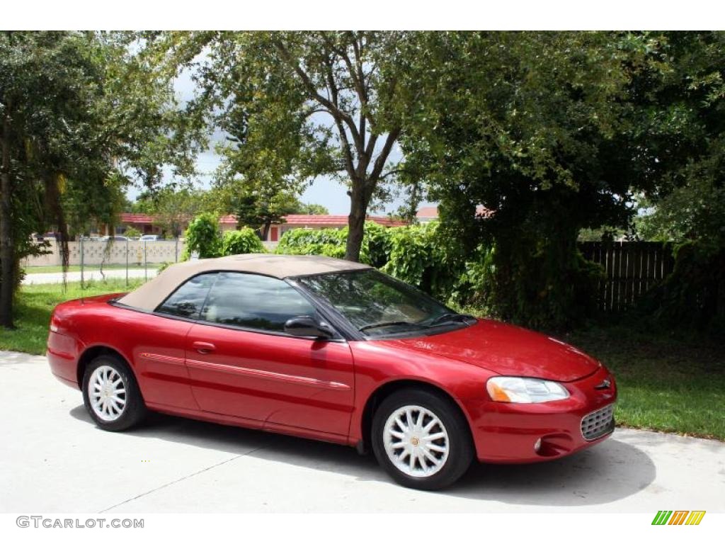 2003 Sebring LXi Convertible - Inferno Red Tinted Pearl / Taupe photo #13