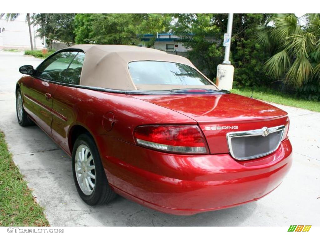 2003 Sebring LXi Convertible - Inferno Red Tinted Pearl / Taupe photo #19