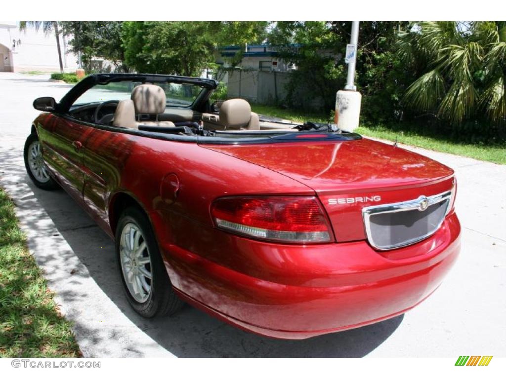 2003 Sebring LXi Convertible - Inferno Red Tinted Pearl / Taupe photo #25