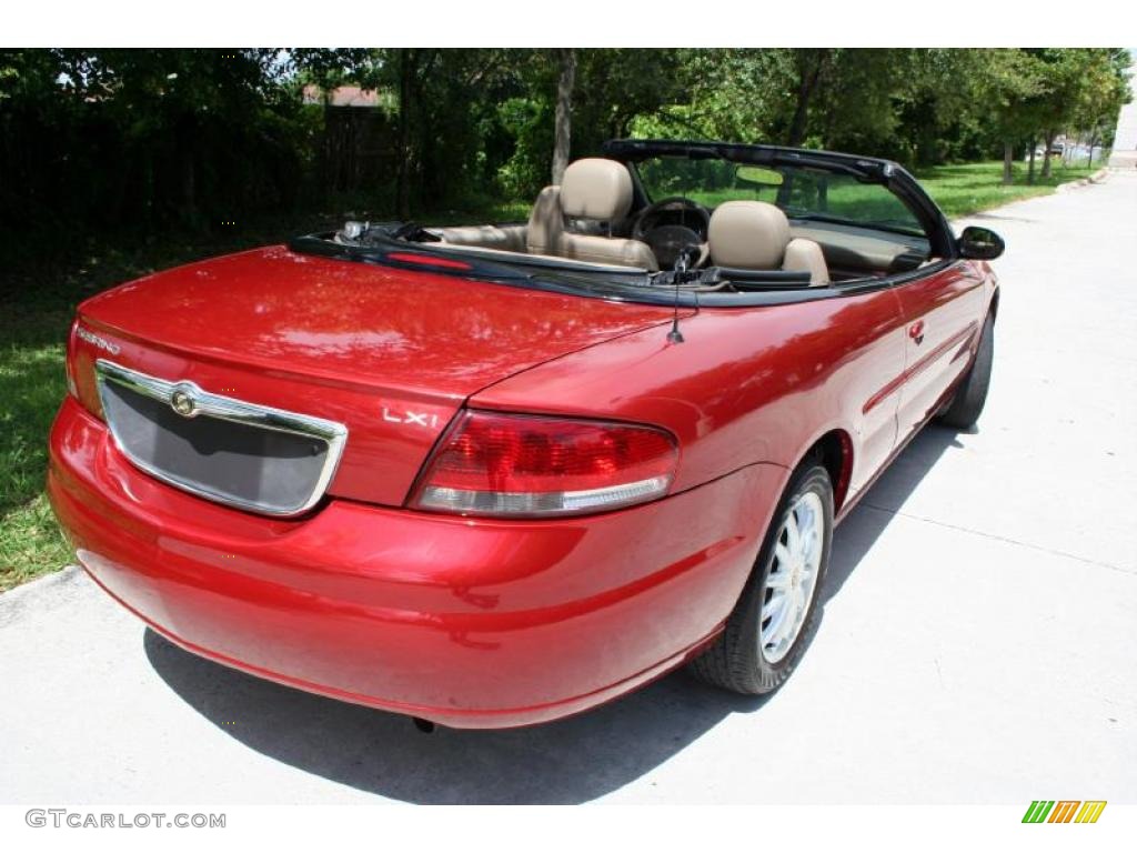 2003 Sebring LXi Convertible - Inferno Red Tinted Pearl / Taupe photo #26