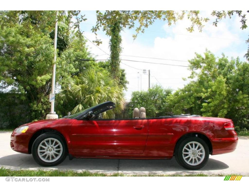 2003 Sebring LXi Convertible - Inferno Red Tinted Pearl / Taupe photo #28