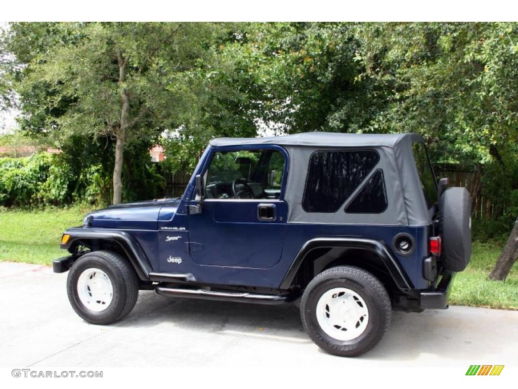 2002 Wrangler Sport 4x4 - Patriot Blue Pearl / Agate Black photo #4