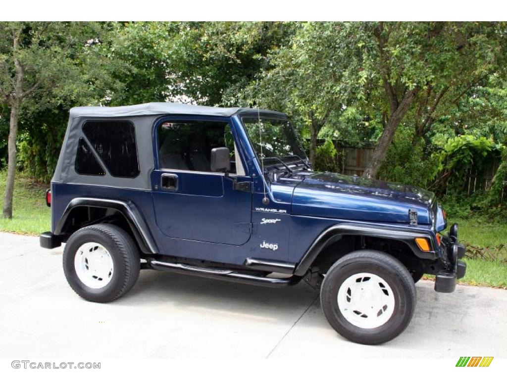 2002 Wrangler Sport 4x4 - Patriot Blue Pearl / Agate Black photo #12